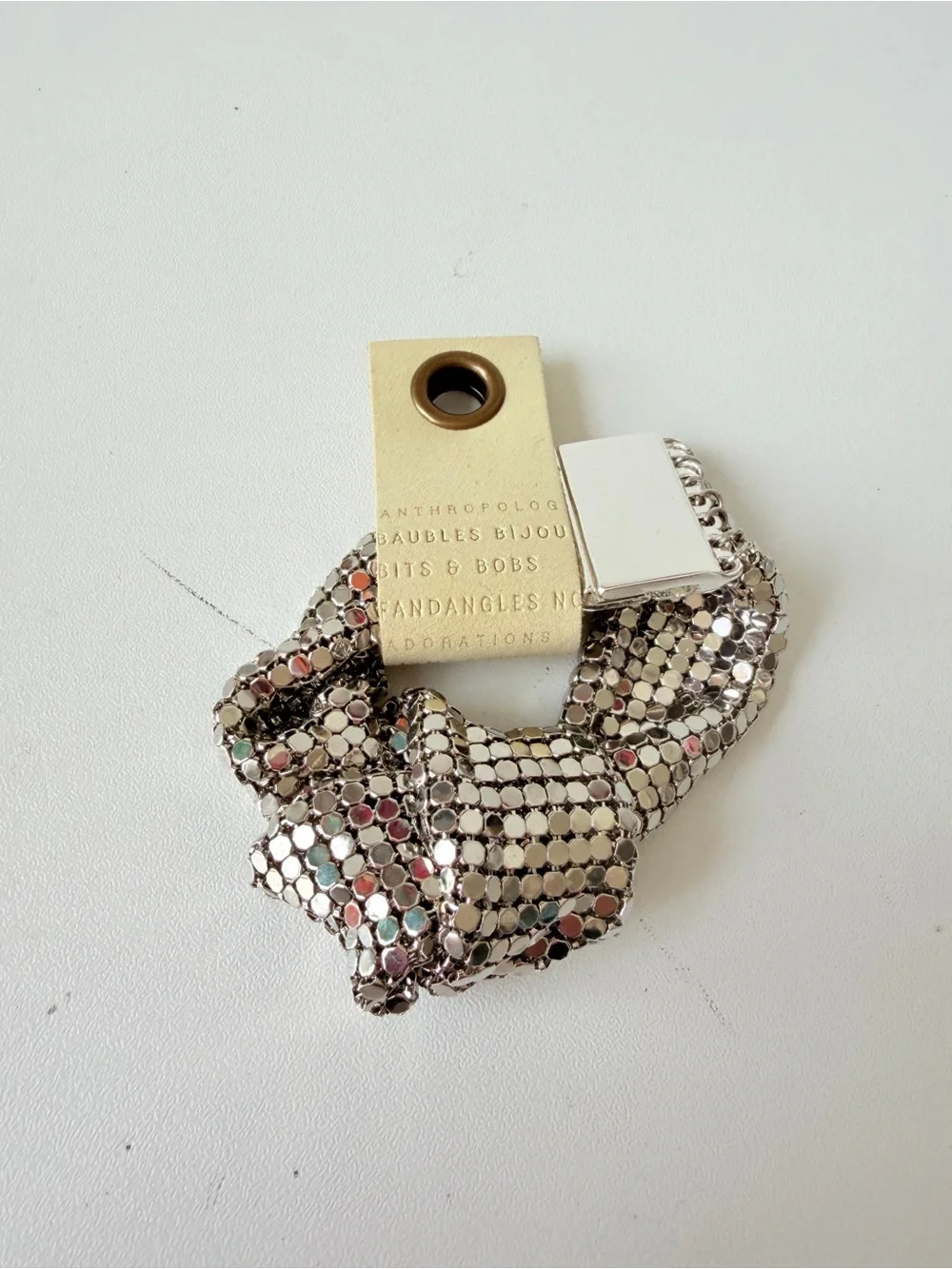 Anthropologie Silver Tone Mesh Bracelet New with Tags